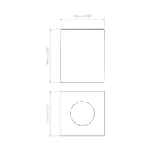 Load image into Gallery viewer, Kos Square LED Recessed Light - line drawing.
