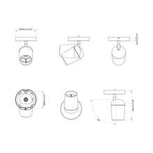 Load image into Gallery viewer, Koto Single Spot Light - line drawing.
