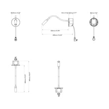 Load image into Gallery viewer, Lucca LED Recessed Wall Light - line drawing.
