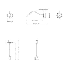 Load image into Gallery viewer, Lucca LED Recessed Wall Light - line drawing.
