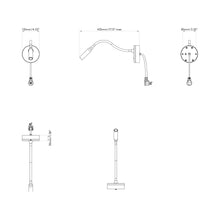 Load image into Gallery viewer, Lucca LED Surface Wall Light - line drawing.
