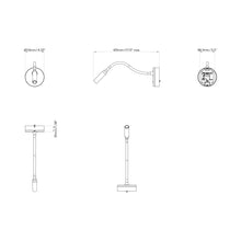 Load image into Gallery viewer, Lucca LED Surface Wall Light - line drawing.
