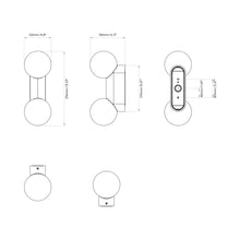 Load image into Gallery viewer, Lyra Bath Wall Light - line drawing.
