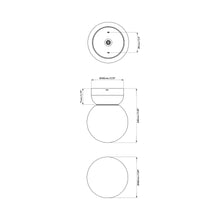 Load image into Gallery viewer, Lyra Flush Mount Ceiling Light - line drawing.
