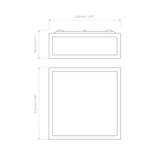Load image into Gallery viewer, Mashiko Square Flush Mount Ceiling Light - line drawing.
