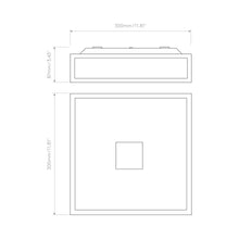 Load image into Gallery viewer, Mashiko Square Flush Mount Ceiling Light - line drawing.
