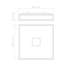 Load image into Gallery viewer, Mashiko Square Flush Mount Ceiling Light - line drawing.
