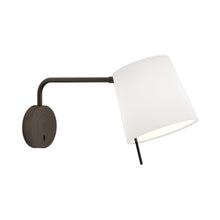 Load image into Gallery viewer, Mitsu LED Swing Arm Wall Light in Bronze/White.
