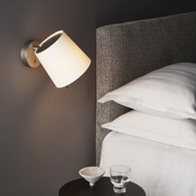 Load image into Gallery viewer, Mitsu Wall Light in bedroom.
