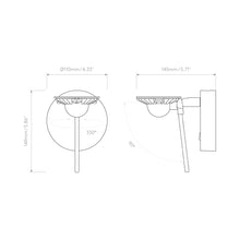 Load image into Gallery viewer, Miura LED Wall Light - line drawing.
