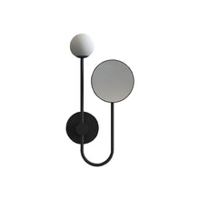 Load image into Gallery viewer, Orb Bath Wall Light in Matt Black (With Mirror).
