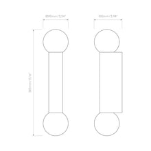 Load image into Gallery viewer, Otona Twin Bath Wall Light - line drawing.

