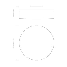 Load image into Gallery viewer, Sabina 280 Flush Mount Ceiling Light - line drawing.
