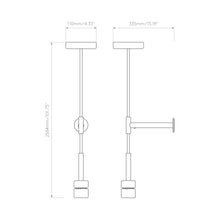 Load image into Gallery viewer, Tacoma Pendant Light With Wall Kit - line drawing.
