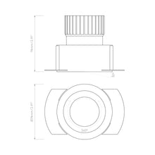 Load image into Gallery viewer, Trimless Round LED Recessed Light - line drawing.
