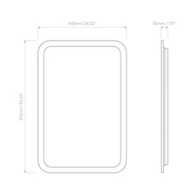 Load image into Gallery viewer, Varenna Rectangle LED Illuminated Mirror - line drawing.
