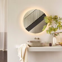 Load image into Gallery viewer, Varenna Round LED Illuminated Mirror in bathroom.
