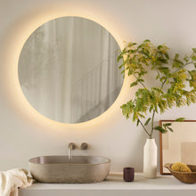 Load image into Gallery viewer, Varenna Round LED Illuminated Mirror in bathroom.
