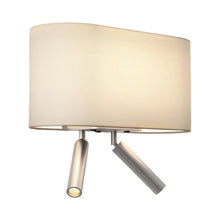Load image into Gallery viewer, Venn Reader Twin Wall Light in Matt Nickel.

