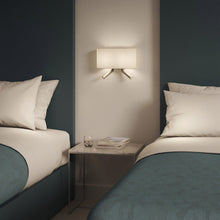 Load image into Gallery viewer, Venn Reader Twin Wall Light in bedroom.

