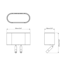 Load image into Gallery viewer, Venn Reader Twin Wall Light - line drawing.

