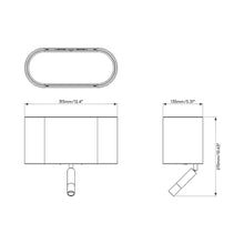 Load image into Gallery viewer, Venn Reader Wall Light - line drawing.
