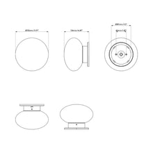 Load image into Gallery viewer, Zeppo Bath Wall Light - line drawing.
