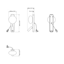 Load image into Gallery viewer, Zeppo Reader Wall Light - line drawing.
