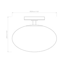 Load image into Gallery viewer, Zeppo Semi Flush Mount Ceiling Light - line drawing.
