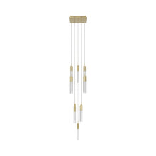 Load image into Gallery viewer, The Original Glacier Snow Pendant Light in Brushed Brass (13-Light).
