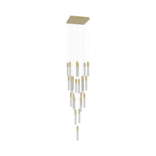 Load image into Gallery viewer, The Original Glacier Snow Pendant Light in Brushed Brass (25-Light).
