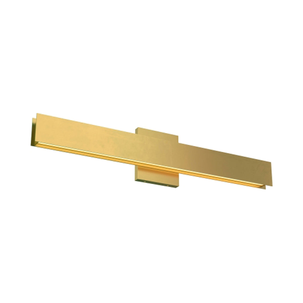 Bau LED Bath Vanity Light in Natural Brass.
