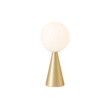 Load image into Gallery viewer, Bilia Table Lamp in Brass and White (Small).
