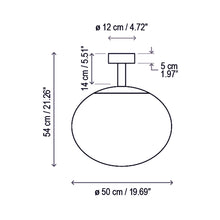 Load image into Gallery viewer, Elipse Outdoor Semi Flush Mount Ceiling Light - line drawing.
