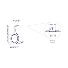 Load image into Gallery viewer, Roda LED Vertical Pendant Light - line drawing.
