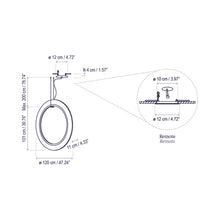 Load image into Gallery viewer, Roda LED Vertical Pendant Light - line drawing.
