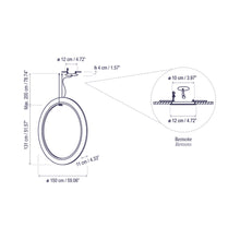 Load image into Gallery viewer, Roda LED Vertical Pendant Light - line drawing.
