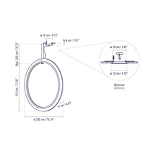 Load image into Gallery viewer, Roda LED Vertical Pendant Light - line drawing.
