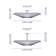 Load image into Gallery viewer, Siam Semi Flush Mount Ceiling Light - line drawing.
