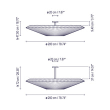 Load image into Gallery viewer, Siam Semi Flush Mount Ceiling Light - line drawing.

