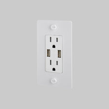 Load image into Gallery viewer, 1G Combination Duplex Outlet with 2 USB Ports in Detail.
