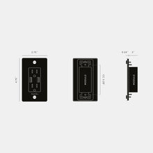 Load image into Gallery viewer, 1G Combination Duplex Outlet with 2 USB Ports - line drawing.
