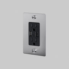 Load image into Gallery viewer, 1G Combination Duplex Outlet with USB-A and USB-C Ports in Detail.
