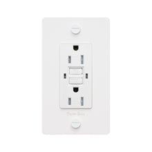Load image into Gallery viewer, 1G Duplex GFCI Outlet in White (Logo).
