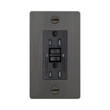 Load image into Gallery viewer, 1G Duplex GFCI Outlet in Smoked Bronze (Without Logo).
