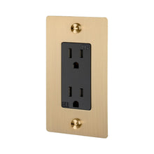 Load image into Gallery viewer, 1G Duplex Outlet in Brass (Without Logo).
