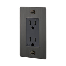 Load image into Gallery viewer, 1G Duplex Outlet in Smoked Bronze (Without Logo).
