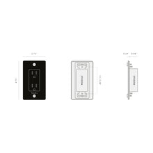 Load image into Gallery viewer, 1G Duplex Outlet - line drawing.
