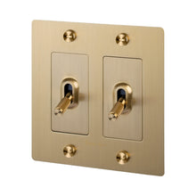 Load image into Gallery viewer, 2G Toggle Switch in Brass (Logo).

