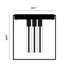 Load image into Gallery viewer, Caged Multi Light Flush Mount Ceiling Light - line drawing.

